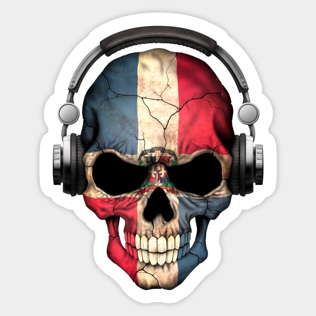 Dark Skull Deejay with Dominican Flag Sticker by jeffbartels